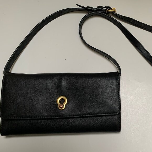 Cole Haan Black Leather Wallet/Crossbody - Picture 1 of 8